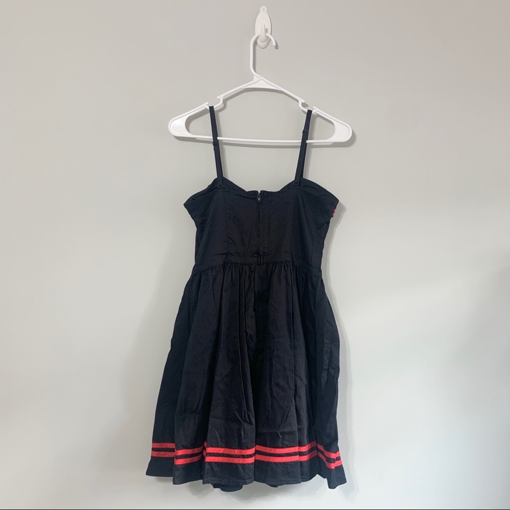 Hell Bunny Vixen Retro Red & Black Sailor Dress - Picture 2 of 5